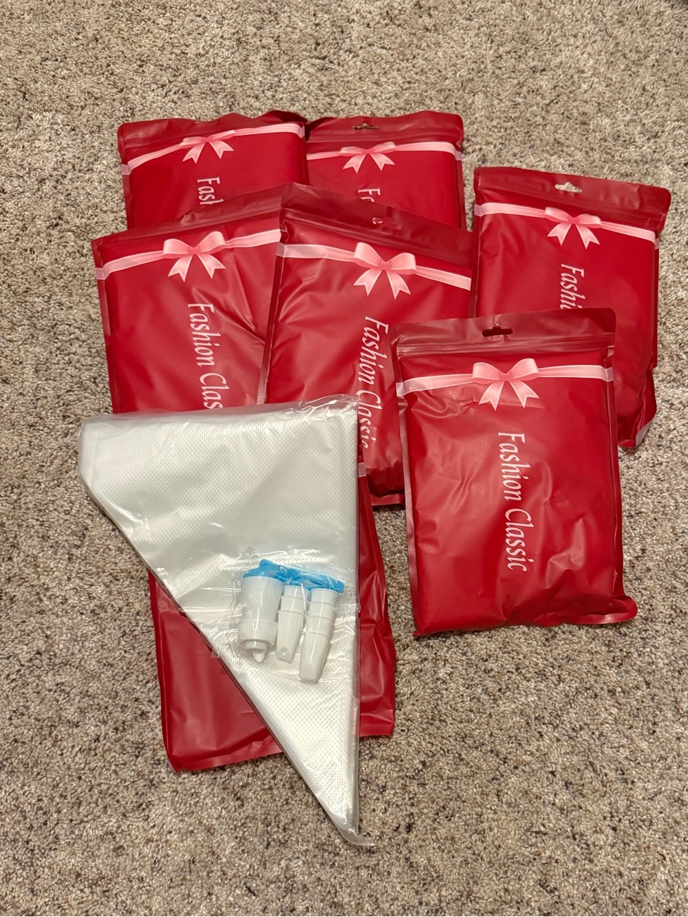 Red Disposable Piping Bags - 7 packages